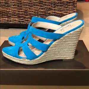 Franco Sarto espadrille heels  turquoise 9.5M